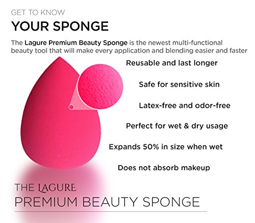 Beauty Sponge Makeup Blender – Latex Free Makeup Sponges for Most Flawless Powder, Cream or Liquid Application