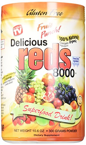 Greens World Delicious Reds 8000 Supplements, Fruit Punch, 10.6 Ounce