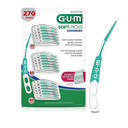 GUM Soft-Picks Advanced Easy to Use Dental Picks for Teeth Cleaning and Gum Health with Convenient Carry Case Dentist…
