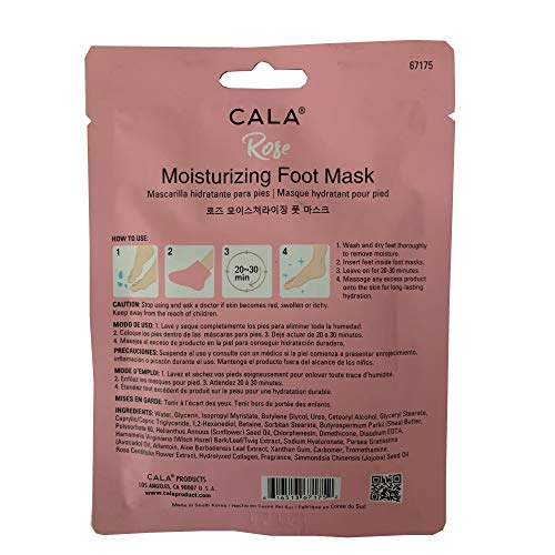 Cala Rosewater moisturizing foot mask 3 count, 3 Count