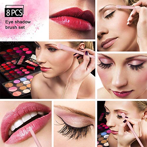 MSQ Make Up Brushes 8Pcs Makeup Brush Set Foundation Brush Blending Brush Eyeshadow Brushes Eye Brushes Set with Bag…