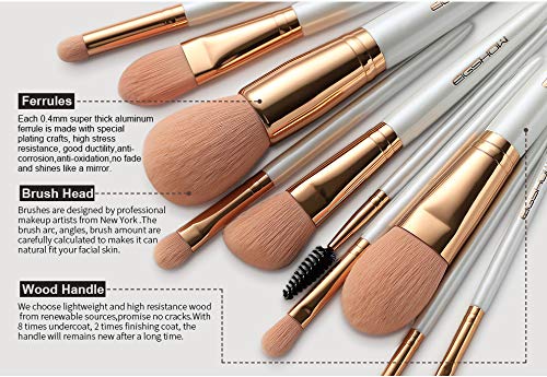Makeup Brushes Sets, EIGSHOW Vegan Makeup Brushes Cruelty-Free Soft Synthetic Bristles for Foundation Blending Face…