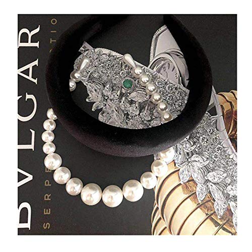 Womens Padded Headbands Fashion 2PCS Thick Velvet Pearl Vintage hair accessories Alice Band headband