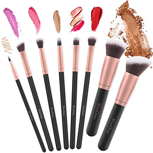 EmaxDesign Makeup Brushes 17 Pieces Premium Synthetic Foundation Brush Powder Blending Blush Concealer Eye Face Liquid…