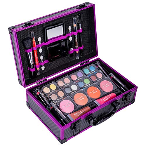 SHANY Carry All Makeup Train Case with Pro Teen Makeup Set, Makeup Brushes, Lipsticks, Eye Shadows, Blushes, and more…