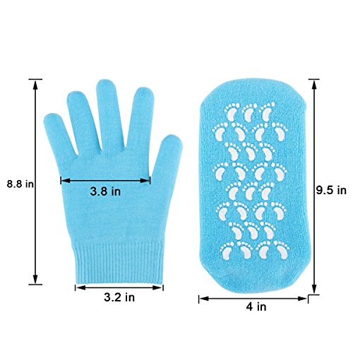Moisturizing Skin Softening Spa Socks and Gloves with Essential Oil Infused Gel for Dry Cracked Feet and Hands Repair by…