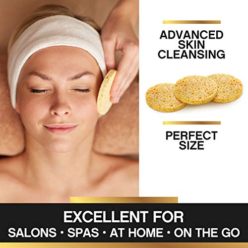 Facial Sponges 100% Natural Compressed Cellulose (50 Count Pack) | Eco-Friendly & Reusable | Makeup Remover Pads/Sponge…