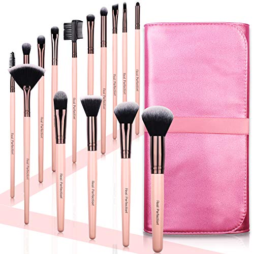 Premium Quality 15pcs Makeup Brushes Set, includes eye shadow brush, foundation brush, blush brush, concealer brush…