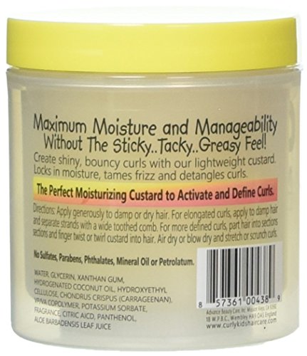 CurlyKids Mixed Haircare Custard for Kids, Yellow 6 Ounce