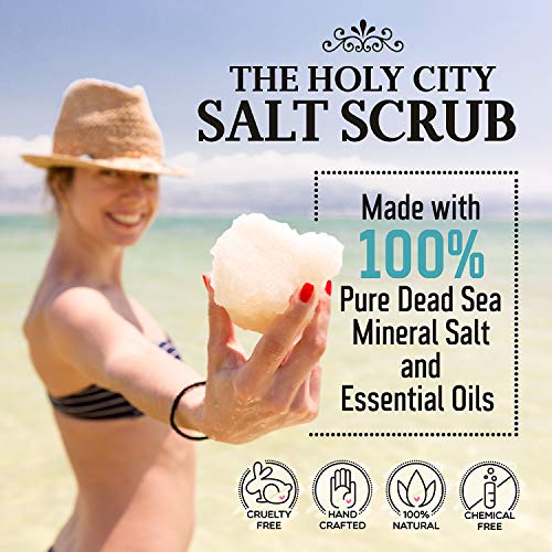 Exfoliating Body Scrub – Pure Dead Sea Salt Scrub for Hands and Body, 16 fl oz Hydrating Moisturizing Skin Care Gift Set…