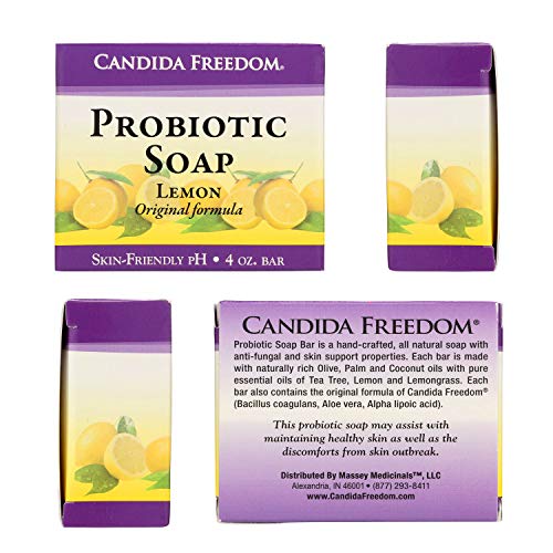 Massey’s CF 100% Natural Probiotic Soap – Lemon Body Soap – 4oz Lemon Scent