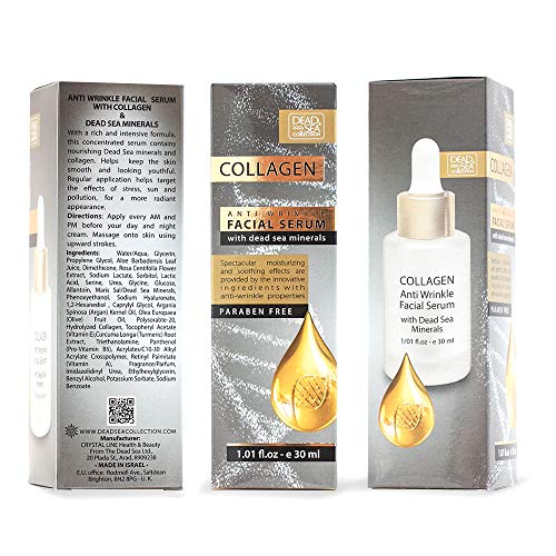 Dead Sea Collection Collagen Serum for Facial – Anti-Wrinkle and Anti Aging Face Skin Care – Pack of 1 (1.01 fl.oz)