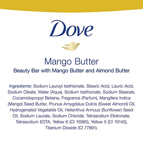 Dove Beauty Bar To Moisturize Dry Skin With Mango Butter More Moisturizing Than Bar Soap, 3.75 Ounce (Pack of 14)