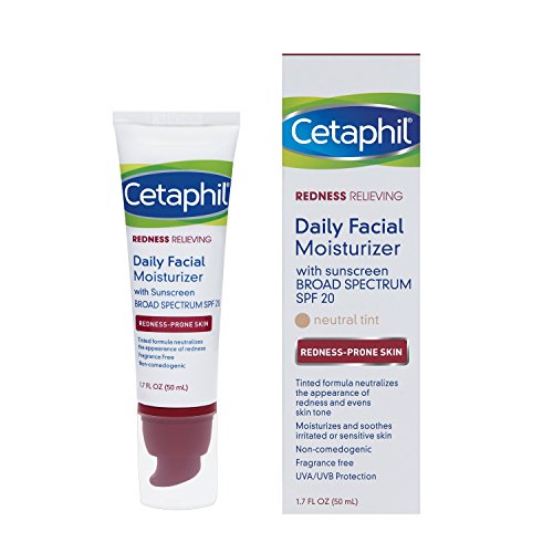 CETAPHIL Redness Relieving Daily Facial Moisturizer SPF 20, 1.7 fl oz, Broad spectrum Sunscreen, Neutral Tint, For…