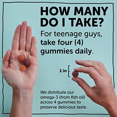 SmartyPants Teen Guy Formula, Daily Multivitamin Gummies: Vitamins C, B12, K, Zinc, & Biotin for Immune Support, Energy…