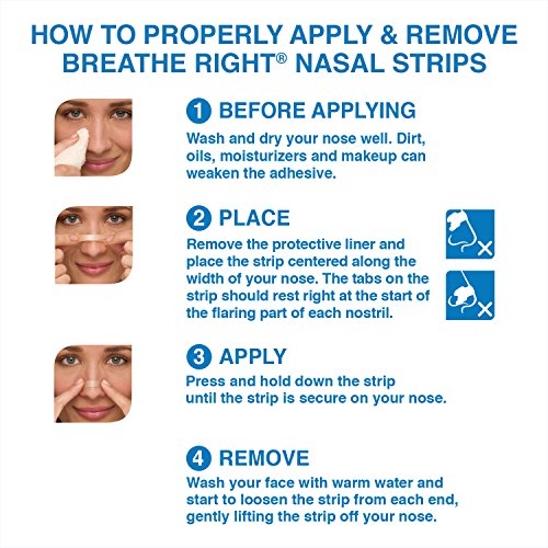 Breathe Right Nasal Strips to Stop Snoring, Drug-Free, Clear for Sensitive Skin, 30 count