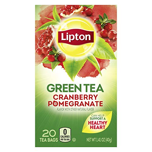 Lipton Green Tea Bags Flavored with Other Natural Flavors Cranberry Pomegranate Can Help Support a Healthy Heart 1.13 oz…
