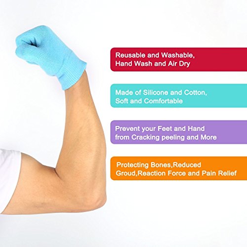 Moisturizing Skin Softening Spa Socks and Gloves with Essential Oil Infused Gel for Dry Cracked Feet and Hands Repair by…