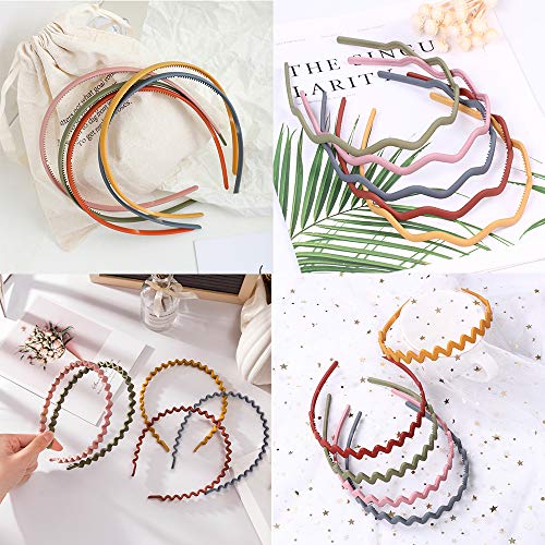 20 PCS Colorful Headbands Teeth Comb Thin Non Slip Hair Hoops for Women Acrylic Flexible Matte Hair bands for Party…