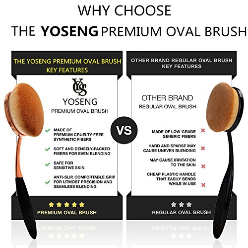 Yoseng Makeup Brushes Set 10Pcs Professional Oval Toothbrush Foundation Cream Contour Powder Blush Conceler Eyeliner…