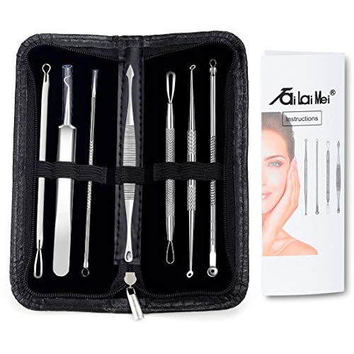 7-Piece Blackhead Remover Kit – Pimple Comedone Extractor Tool set for Facial Acne and Treatment for Blemish, Whitehead…