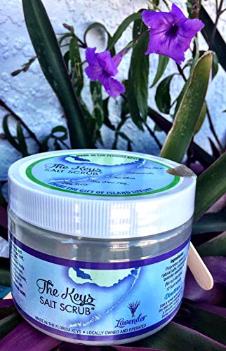The Keys Salt Scrub Premium Exfoliating Sea Salt Body Skin Scrubs – Made with Pure Florida Sea Salt (Lavender, 12 oz)