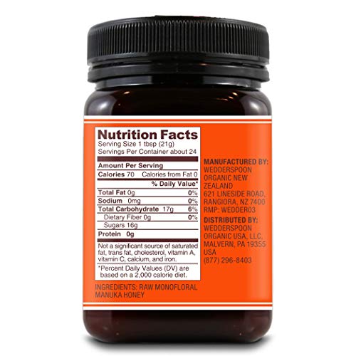 Wedderspoon Raw Premium Manuka Honey, KFactor 16, 17.6 Oz, Unpasteurized, Genuine New Zealand Honey, Traceable from Our…