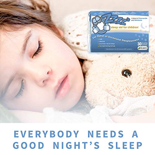 OZzzz’s Sleep Aid for Children, with Melatonin and Chamomile, Pediatrician Formulated, Zero Sugar, Vegan, Orange Dream…