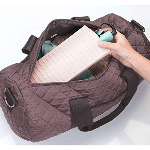 mDesign Silicone Heat-Resistant Hair Care Styling Tool Mat & Travel Pouch – Rest Curling Irons, Flat Irons…