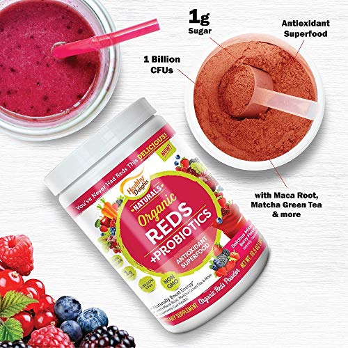 Healthy Delights Naturals, Organic Reds Probiotic’s Powder, Antioxidant Superfood, Naturally Boost Energy, Non-GMO…