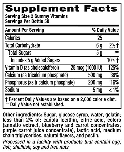 vitafusion Chewable Calcium Gummy Vitamins for Bone and Teeth Support, Fruit and Cream Flavored, America’s Number 1…