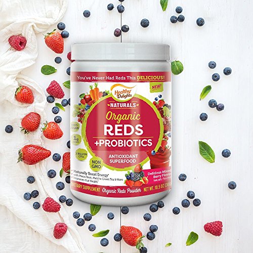 Healthy Delights Naturals, Organic Reds Probiotic’s Powder, Antioxidant Superfood, Naturally Boost Energy, Non-GMO…