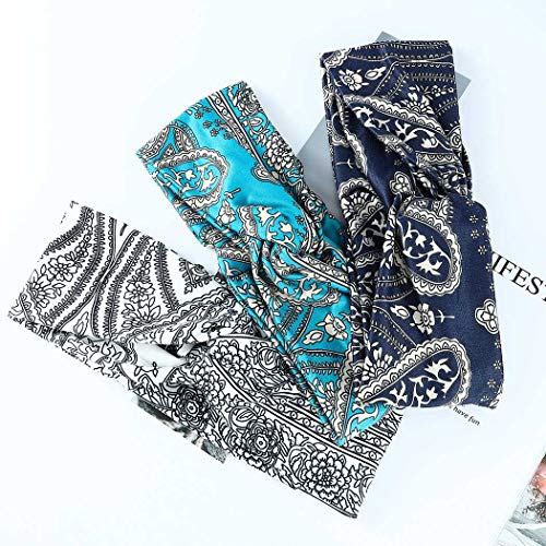 Gortin Boho Headbands Green Stretch Criss Cross Head Bands Yoga Elastic Hair Bands Wide Sweatband Workout Headband…