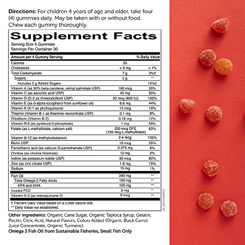 SmartyPants Kids Formula Daily Gummy Multivitamin: Vitamin C, D3, and Zinc for Immunity, Gluten Free, Omega 3 Fish Oil…