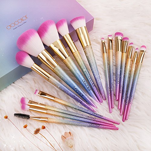 Docolor Makeup Brushes 16Pcs Fantasy Makeup Brushes Set Professional Make Up Brush Foundation Blending Blush Concealer…