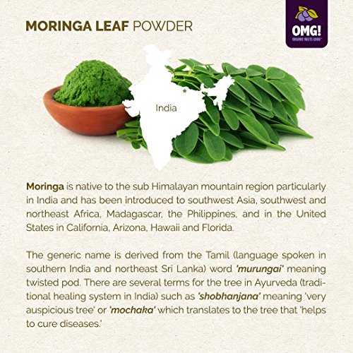 OMG! Superfoods Organic Moringa Powder – 100% Pure, USDA Certified Organic – Good Source of Calcium, Iron, Vitamin A…