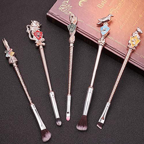 Magic Wand Makeup Brushes Set – 5pcs Wizard Wand Makeup Brushes Foundation Blending Blush Eyeshadow Face Lip Powder…