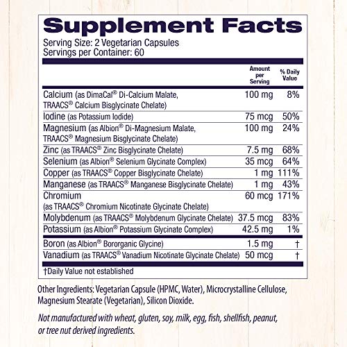 Healthy Origins Chelated Multi Mineral (Albion Minerals, Bioavailable, Non-GMO, Gluten Free), 120 Veggie Caps