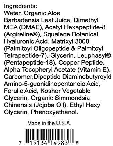 DNA Code-No Needle Alternative-Argireline NeuroPeptides Wrinkle Reduce Cream w/Matrixyl 3000, Syn-Ake, SNAP-8, Copper…