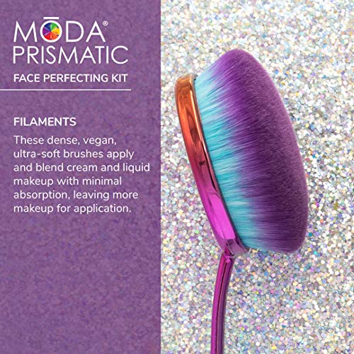 MODA Full Size Face Perfecting 4pc Oval Makeup Brush Set, Includes – Foundation, Contour, Detail Contour, and Concealer…