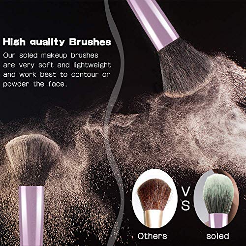 POYINRO Makeup Brushes, Makeup Brush Set, 10 PCS Premium Crystal Handle Synthetic Essential Cosmetics Brush Kit with…