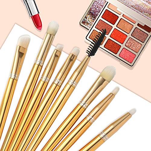 PINKPANDA 18k Gold-Plated Makeup Brushes 12 Pcs Professional Makeup Brush Set Premium Synthetic Cosmetic Foundation…