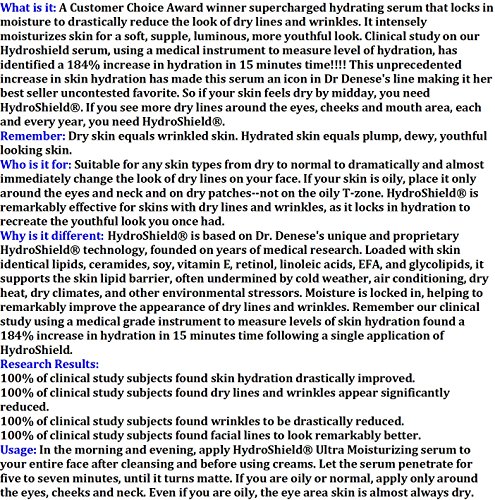 Dr. Denese SkinScience HydroShield Ultra Moisturizing Face Serum Locks In Moisture with Retinol & Ceramides – Reduce…