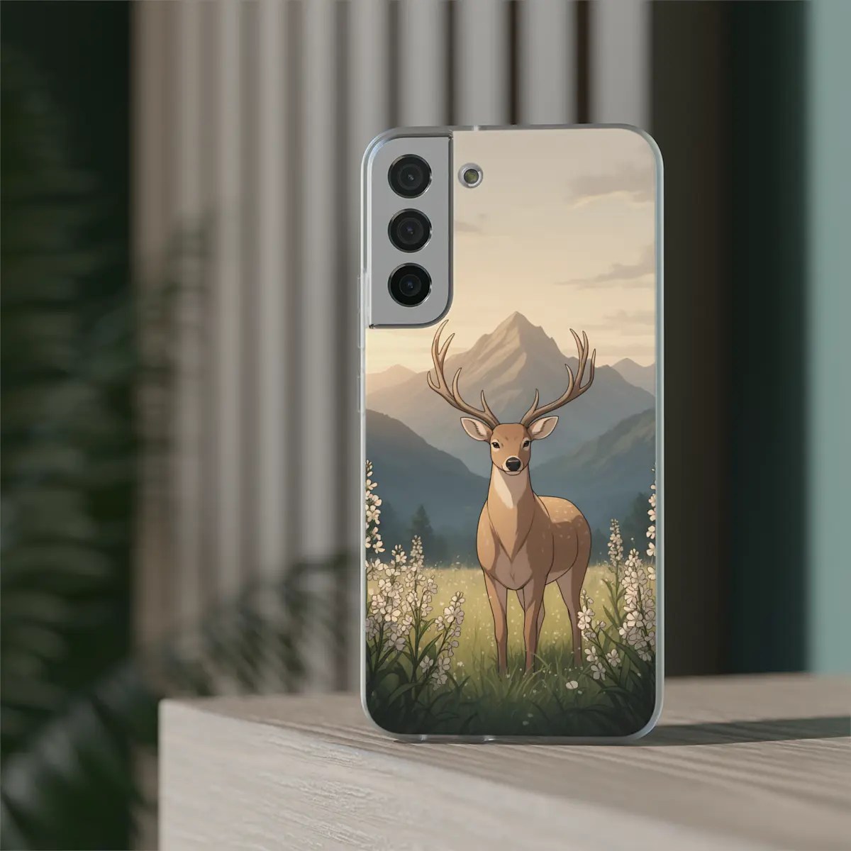 Deer Meadow Dawn Flexi Phone Case Deer Meadow Dawn Flexi Phone Case