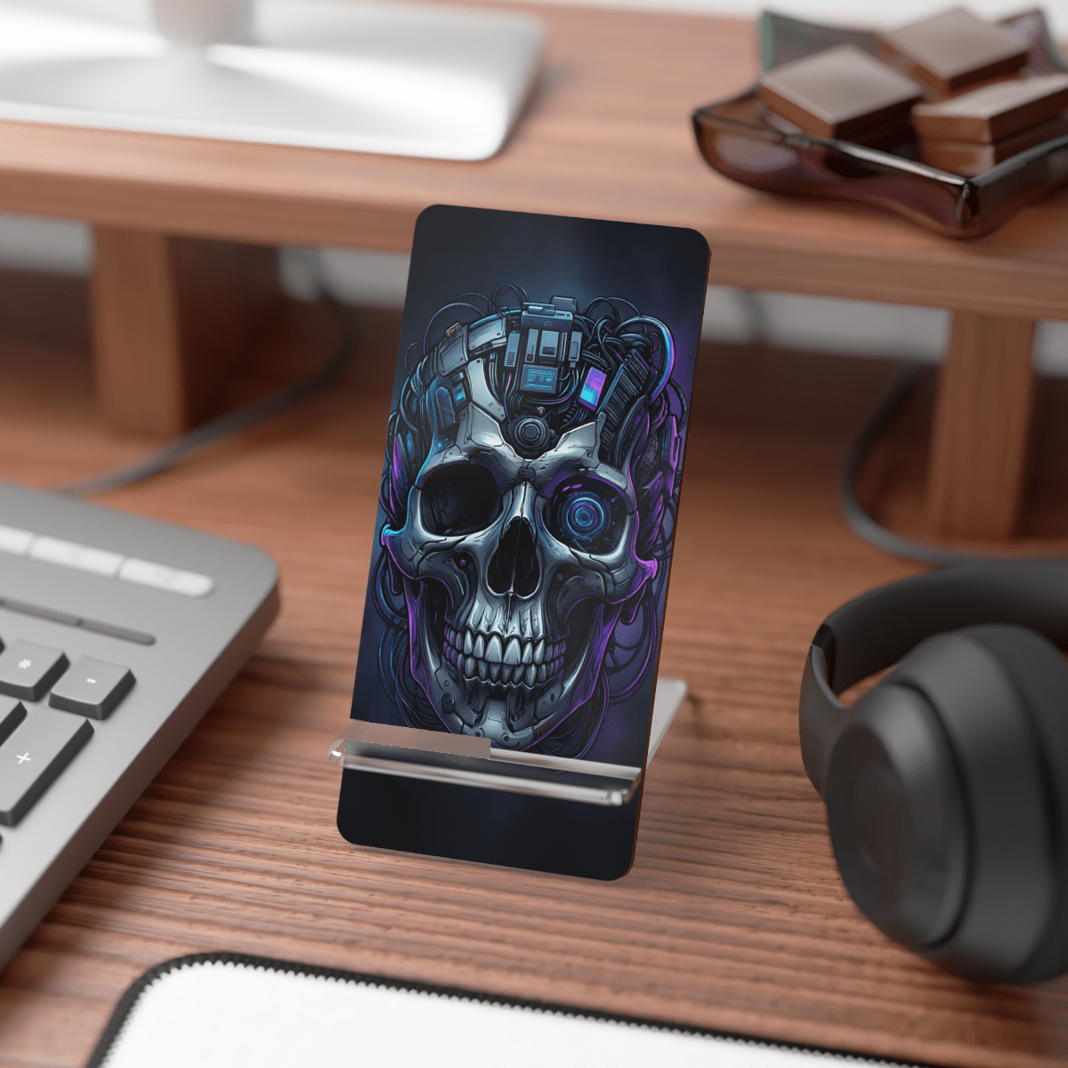 Cyber Skull Emblem Phone Display Stand Cyber Skull Emblem Phone Display Stand
