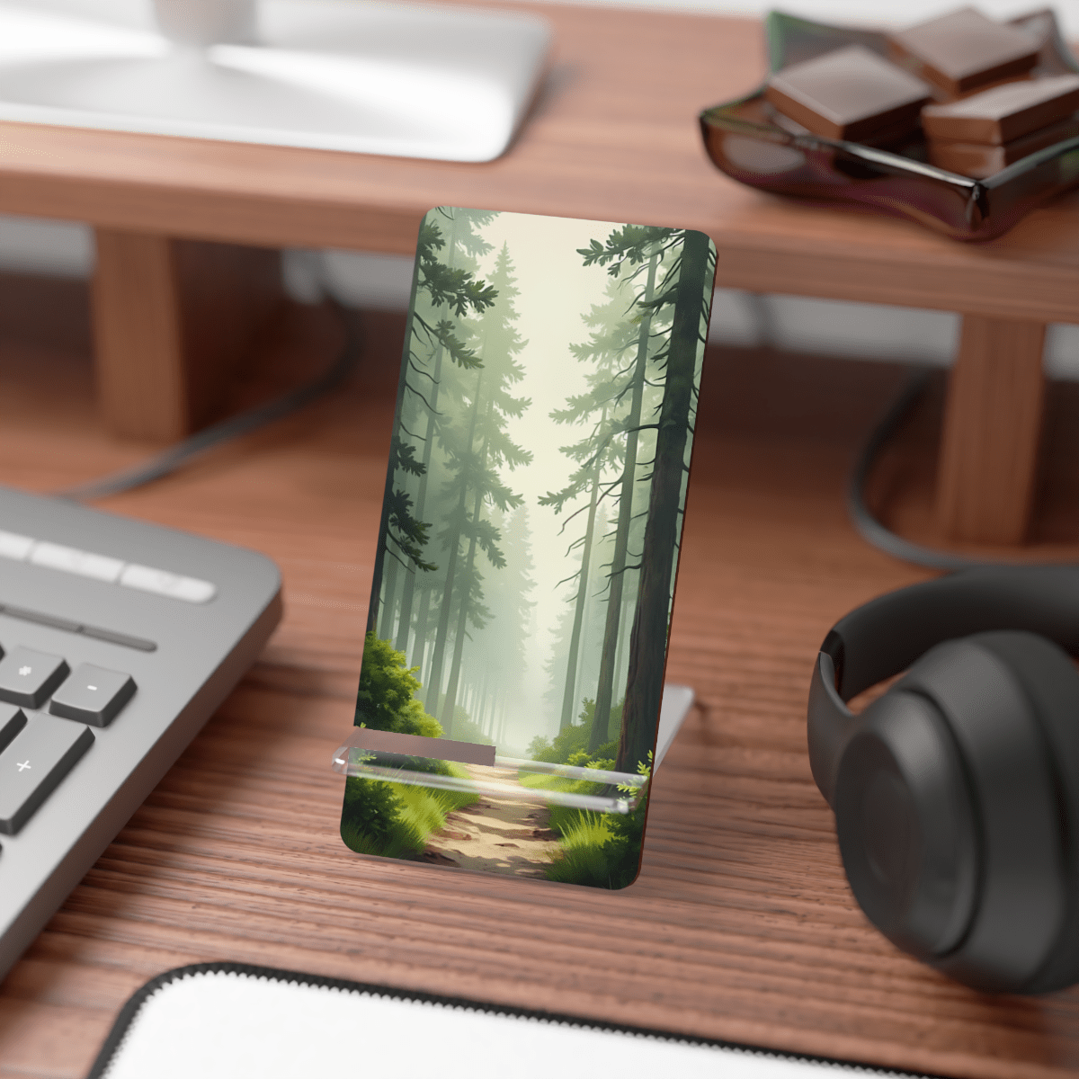 Forest Mist Path Phone Display Stand Forest Mist Path Phone Display Stand