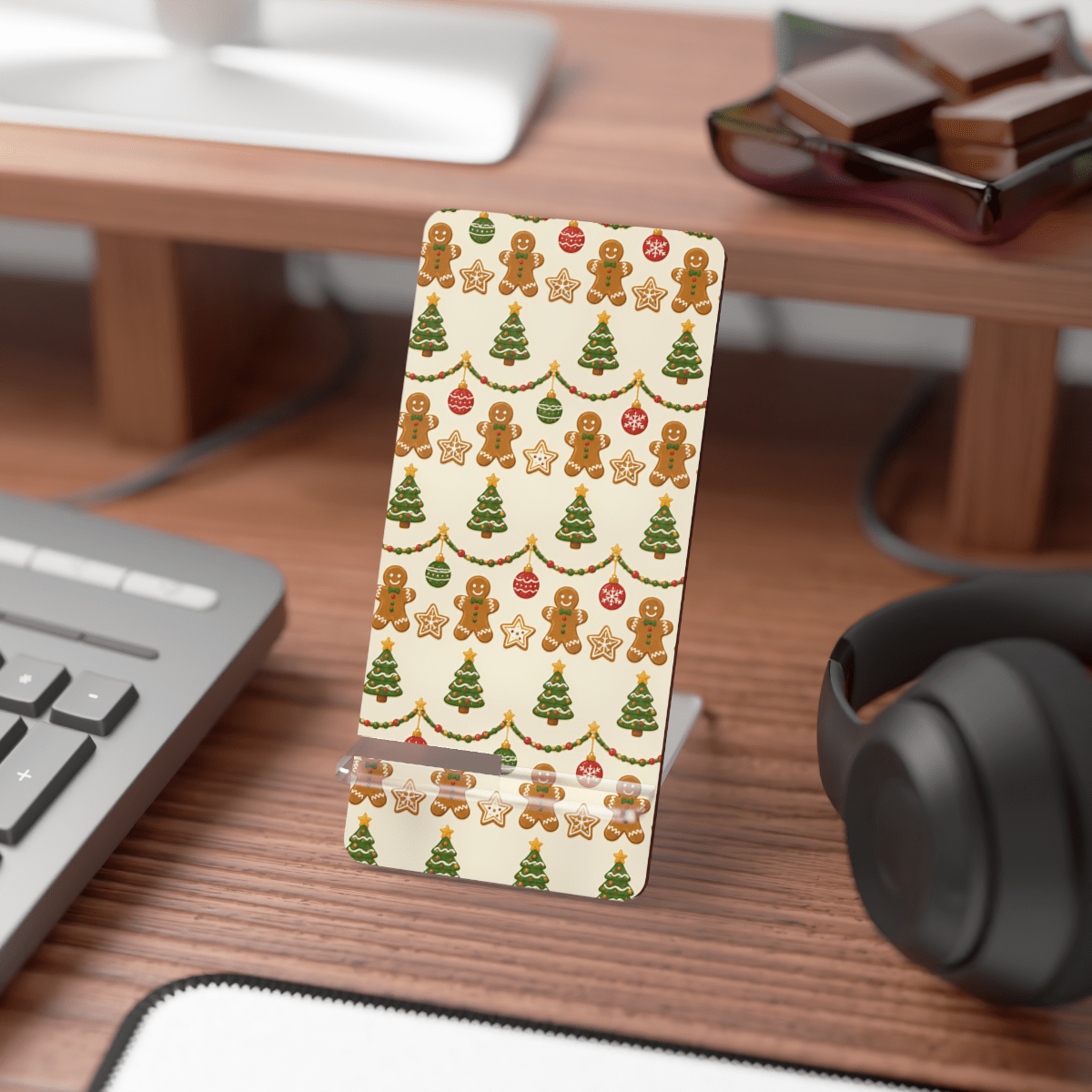 Christmas Rows Phone Display Stand Christmas Rows Phone Display Stand