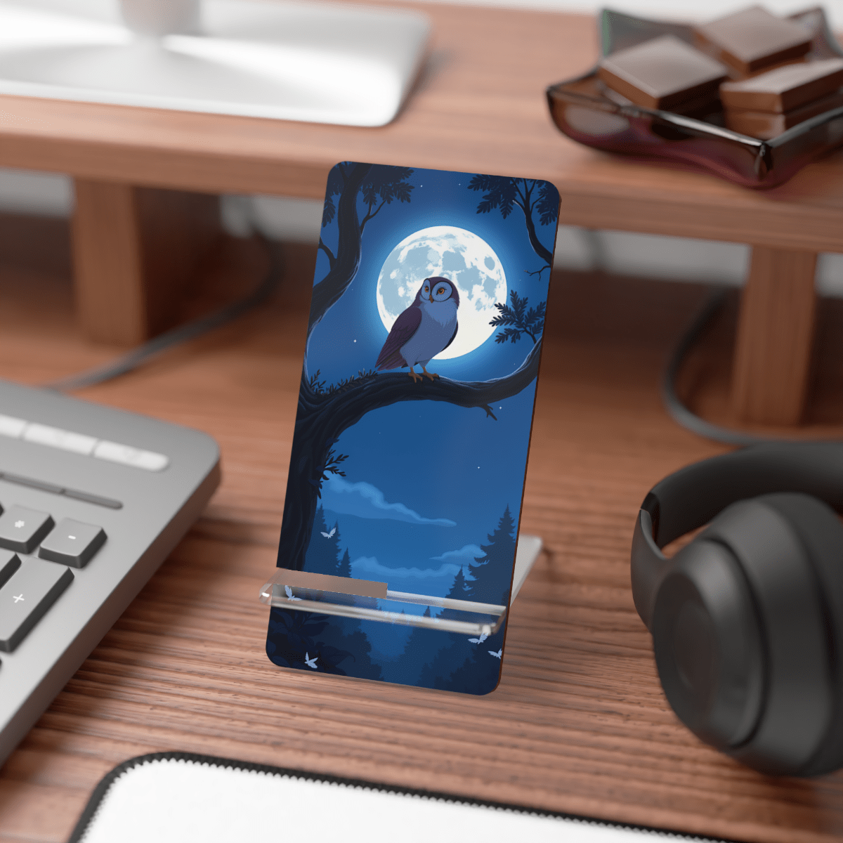 Owl Moon Night Phone Display Stand Owl Moon Night Phone Display Stand