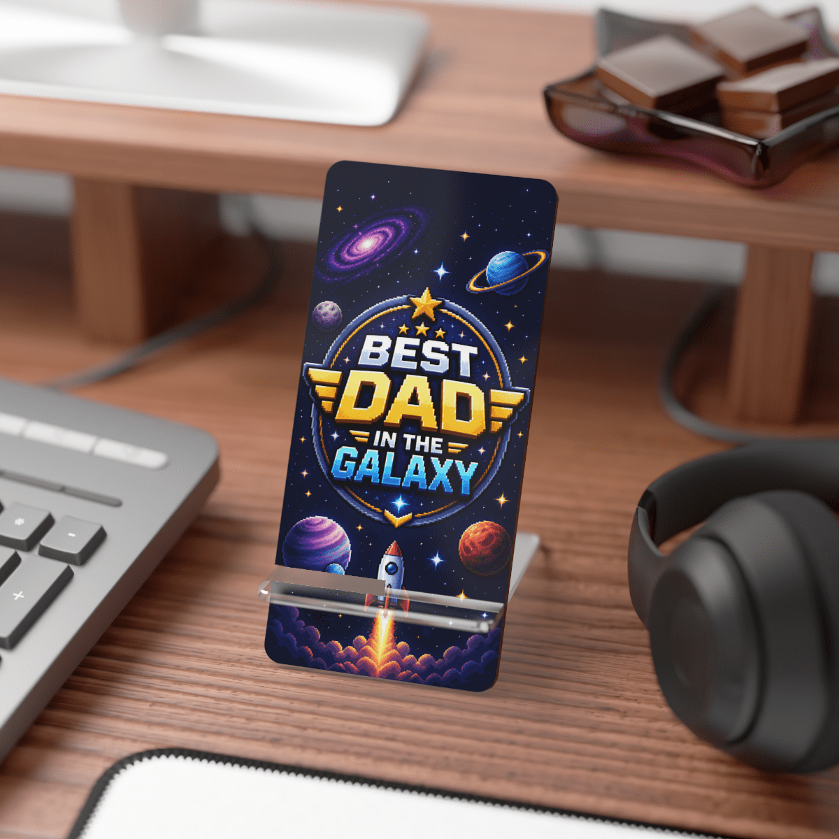 Galaxy Dad Badge Phone Display Stand Galaxy Dad Badge Phone Display Stand
