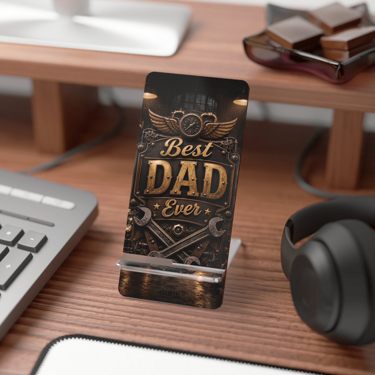 Dad Garage Emblem Phone Display Stand Dad Garage Emblem Phone Display Stand